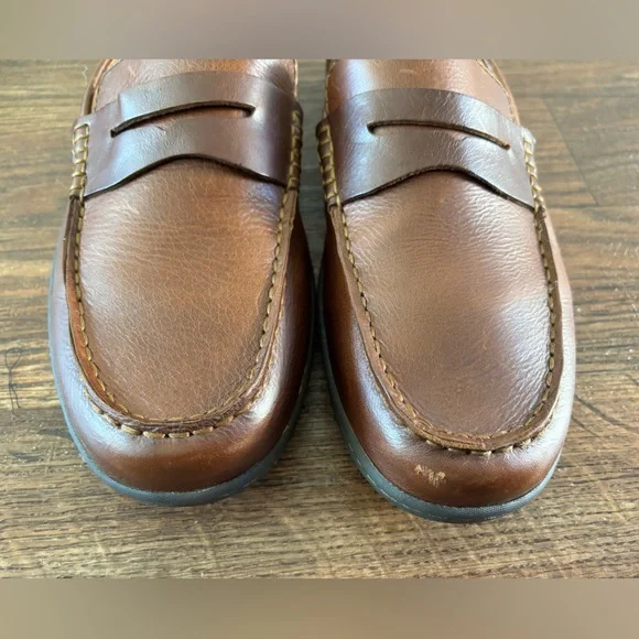Born Mens Size 11 Simon II Tan Full Grain Leather Penny Loafers Drivers Shoes - Picture 4 of 16